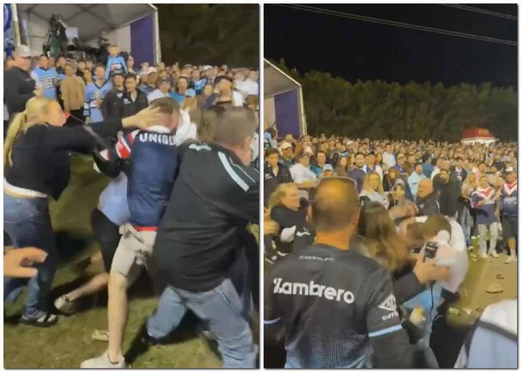 sharks_vs_roosters_fight Fight After the Sharks vs Roosters Match